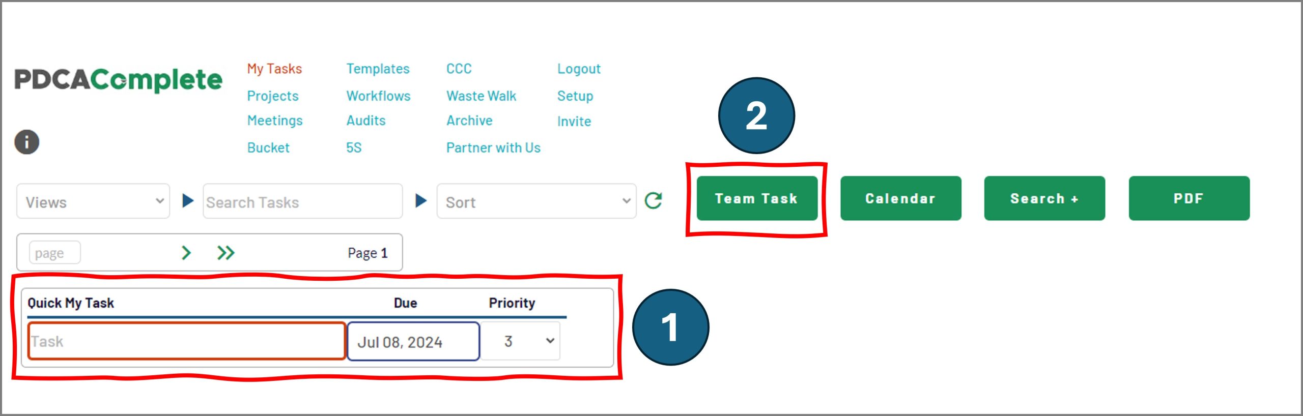 New Quick My Task function